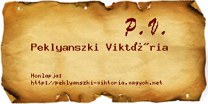 Peklyanszki Viktória névjegykártya